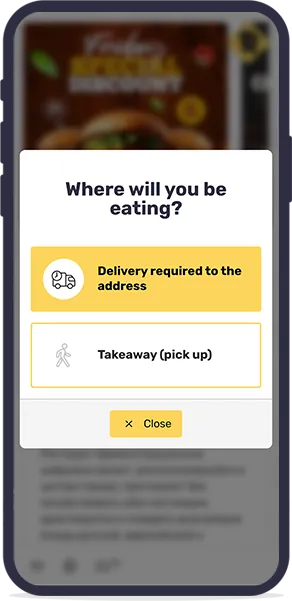 Placing orders for delivery or pickup