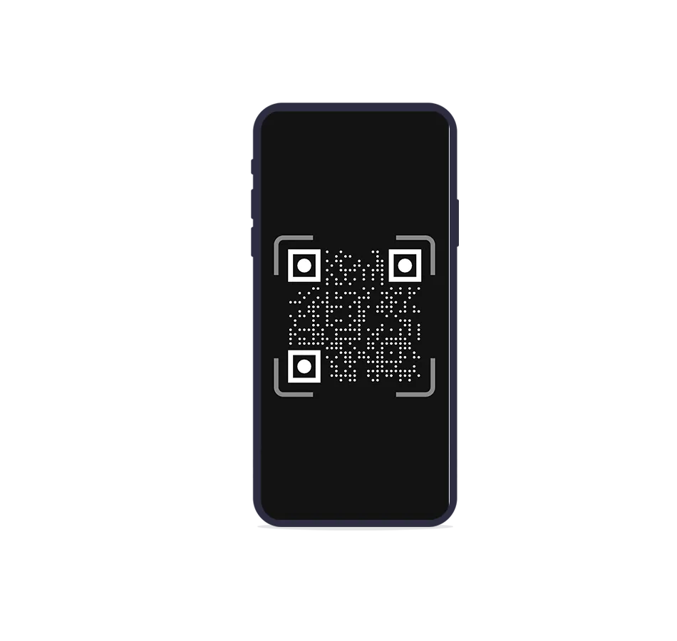 Smartphone scanning QR code
